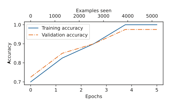Accuracy during fine-tuning