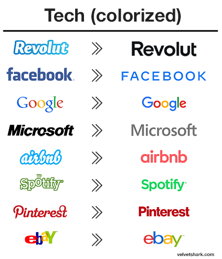 Tech logos with color